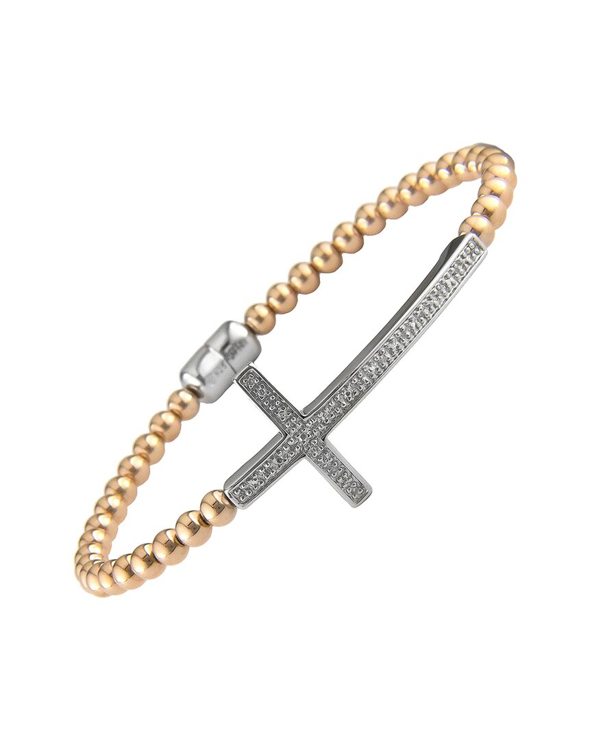 DIAMOND SELECT CUTS PLATED & SILVER 0.05 CT. TW. DIAMOND BANGLE BRACELET