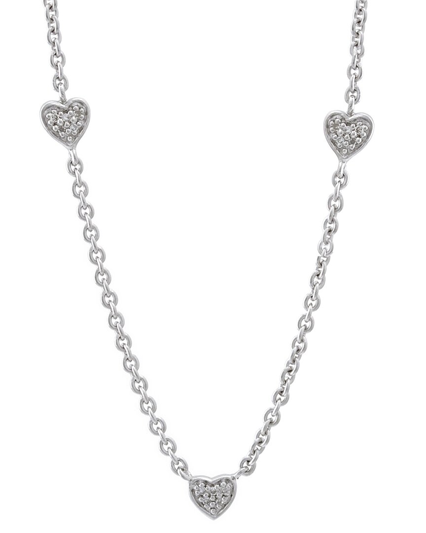 Diamond Select Cuts Silver 0.16 Ct. Tw. Diamond Heart Necklace