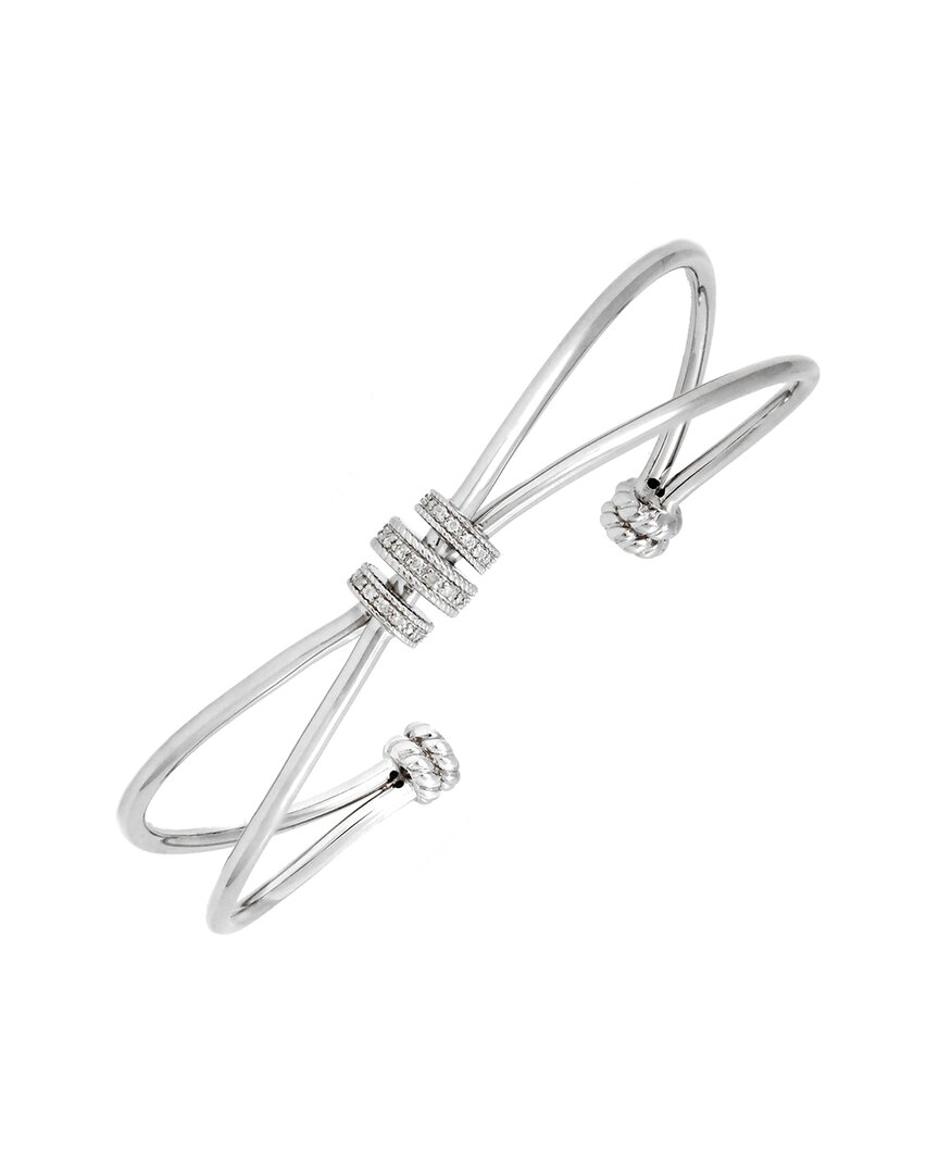Diamond Select Cuts Silver Diamond Wide Bangle Bracelet