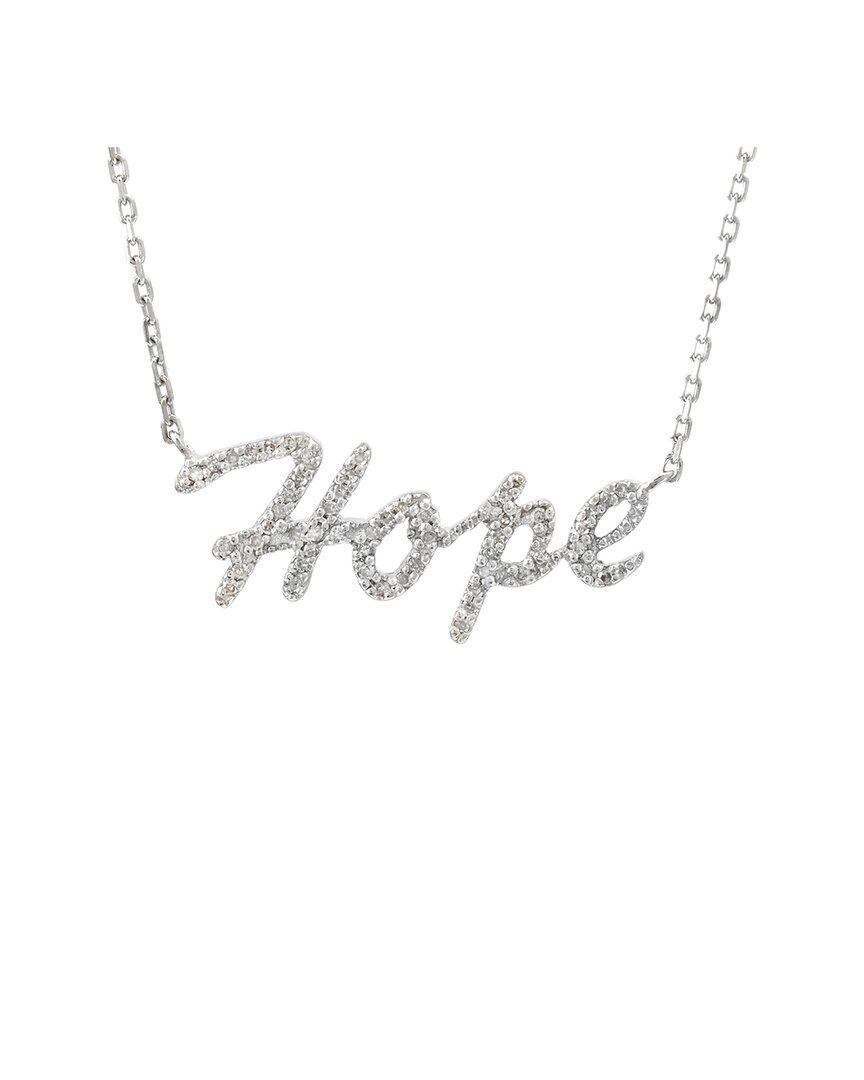 Diamond Select Cuts Silver 0.21 Ct. Tw. Diamond Hope Necklace