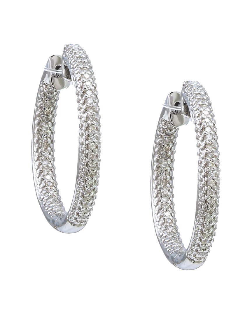 Diamond Select Cuts Silver 0.25 Ct. Tw. Diamond Inside-out Earrings