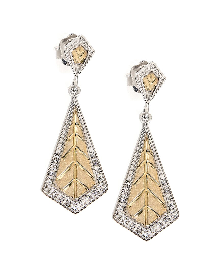 Diamond Select Cuts 14k & Silver 0.16 Ct. Tw. Diamond Earrings
