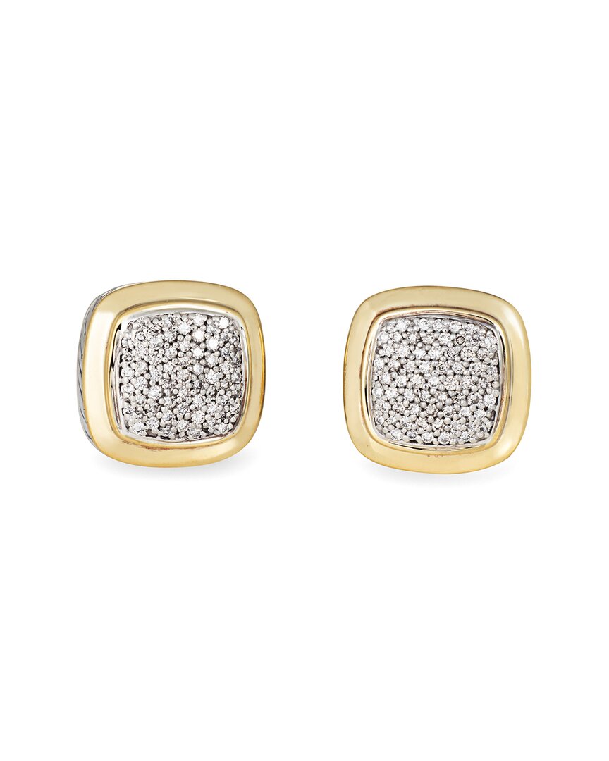 DAVID YURMAN DAVID YURMAN ALBION SILVER & 18K 1.25 CT. TW. DIAMOND EARRINGS (AUTHENTIC PRE-LOVED)