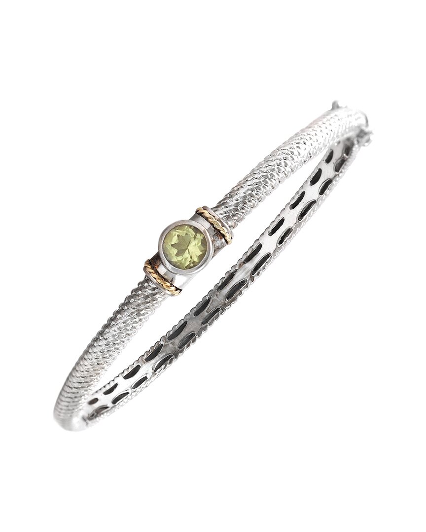 Gemstones Dnu 0 Units Sold Silver 1.04 Ct. Tw. Diamond & Lemon Quartz Bangle Bracelet