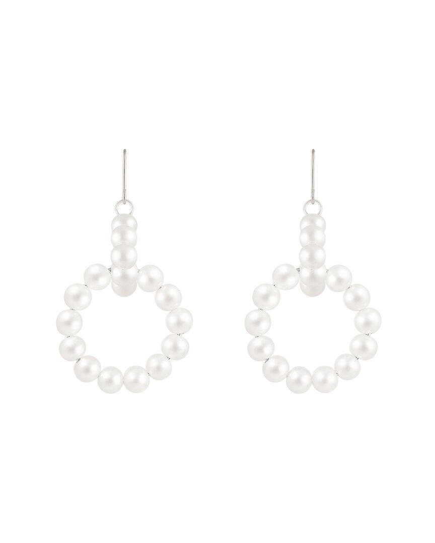 SPLENDID PEARLS SPLENDID PEARLS SILVER 4-5MM PEARL EARRINGS