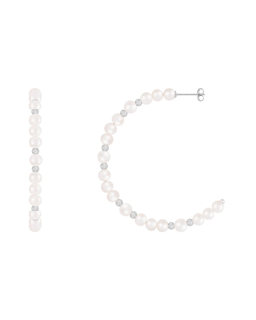 Splendid Pearls Silver 4.5-5.5mm Pearl Earrings
