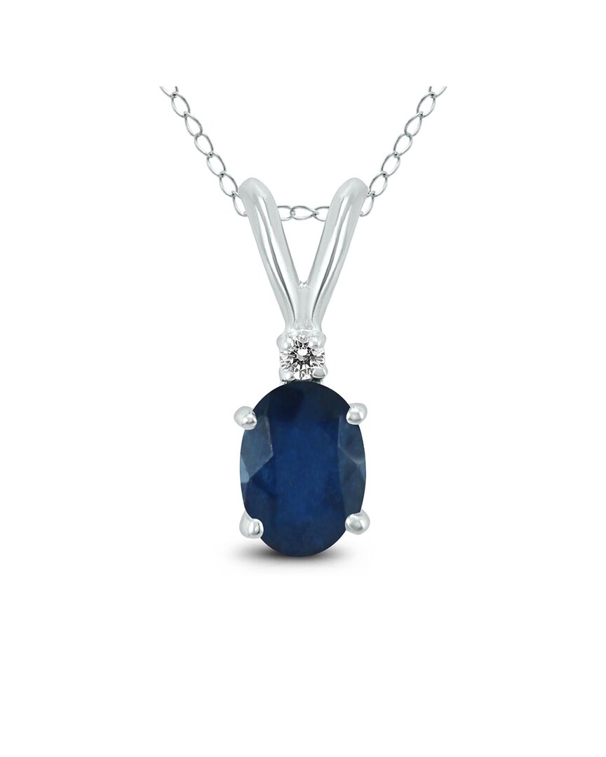 Gemstones 14k 0.62 Ct. Tw. Diamond & Sapphire Necklace
