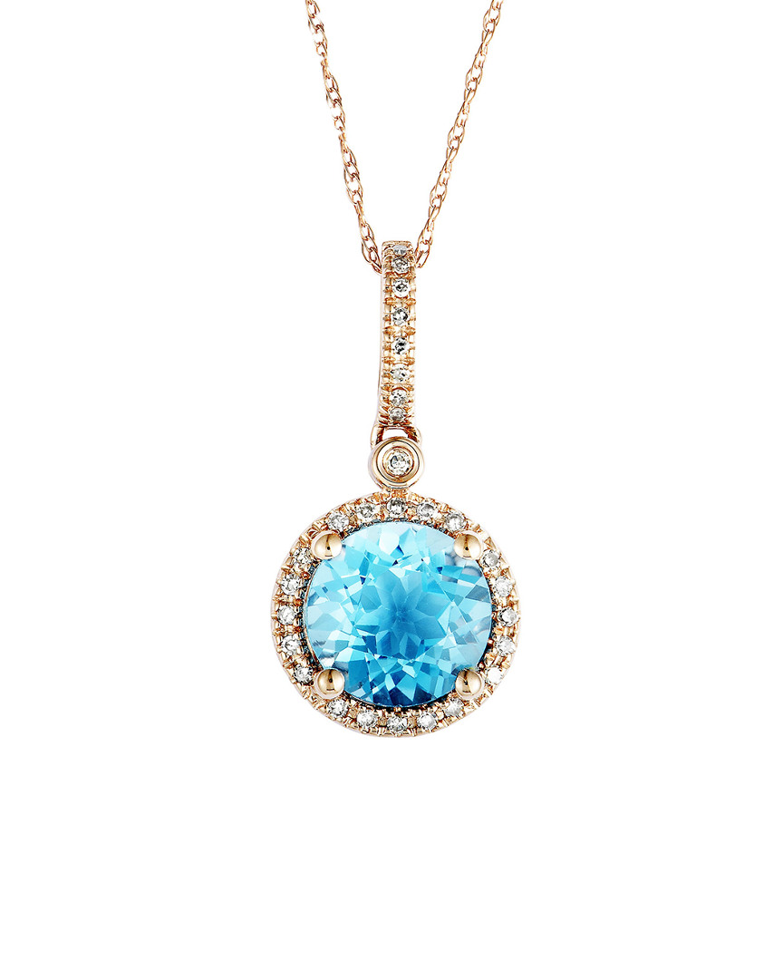 Image of K Rose Gold . ct. tw. Diamond & Topaz Necklace