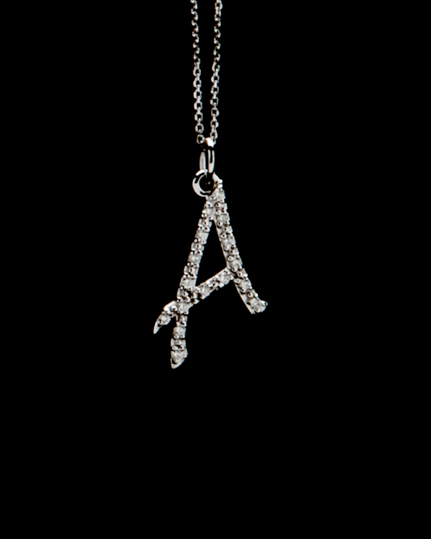 Kc Designs 14k Diamond Initial A-z Pendant In Metallic