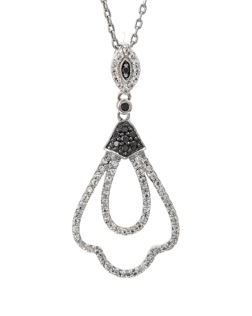Gemstones Silver 0.47 Ct. Tw. Diamond & White Topaz Necklace