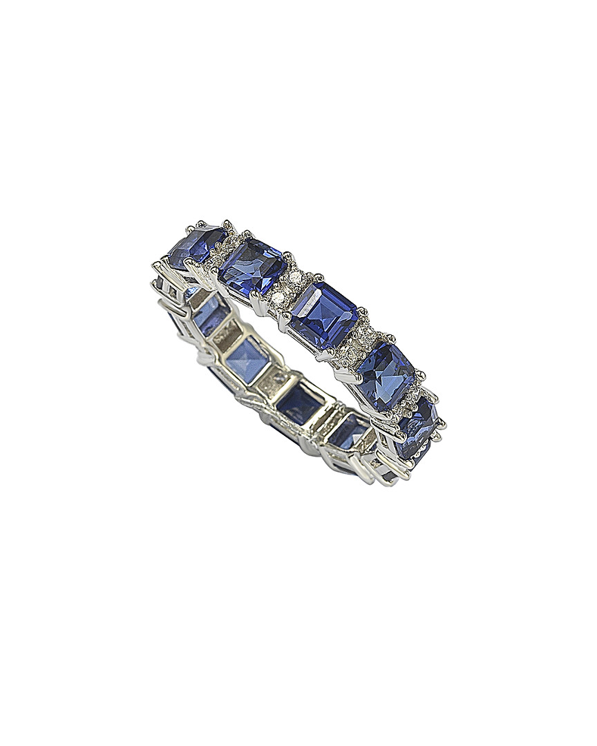 Shop Suzy Levian Silver 4.95 Ct. Tw. Sapphire Ring