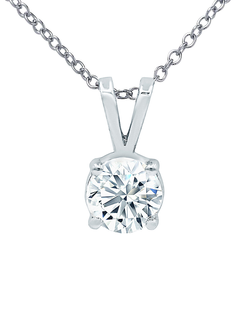 Diana M. 14 Kt White Gold Diamond Pendant With One 1.00 Cts Tw Round Diamond