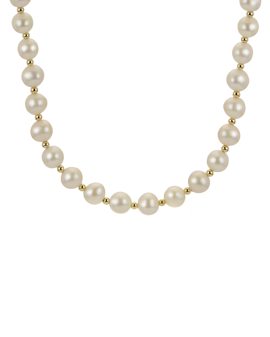 Pearls Imperial Gold Over Silver 7-8mm Freshwater Pearl Necklace