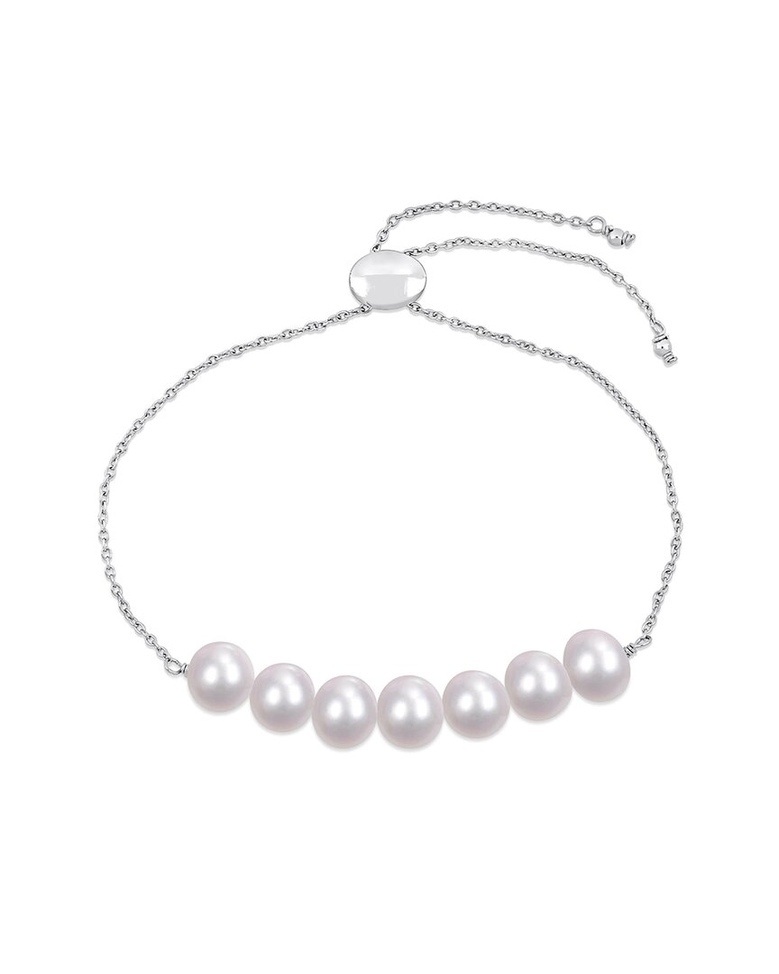 Rina Limor Silver 7.5-8mm Pearl Bolo Bracelet