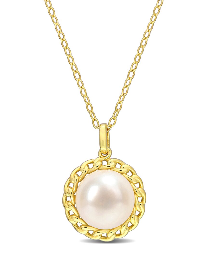 RINA LIMOR RINA LIMOR GOLD OVER SILVER 9-9.5MM PEARL PENDANT NECKLACE