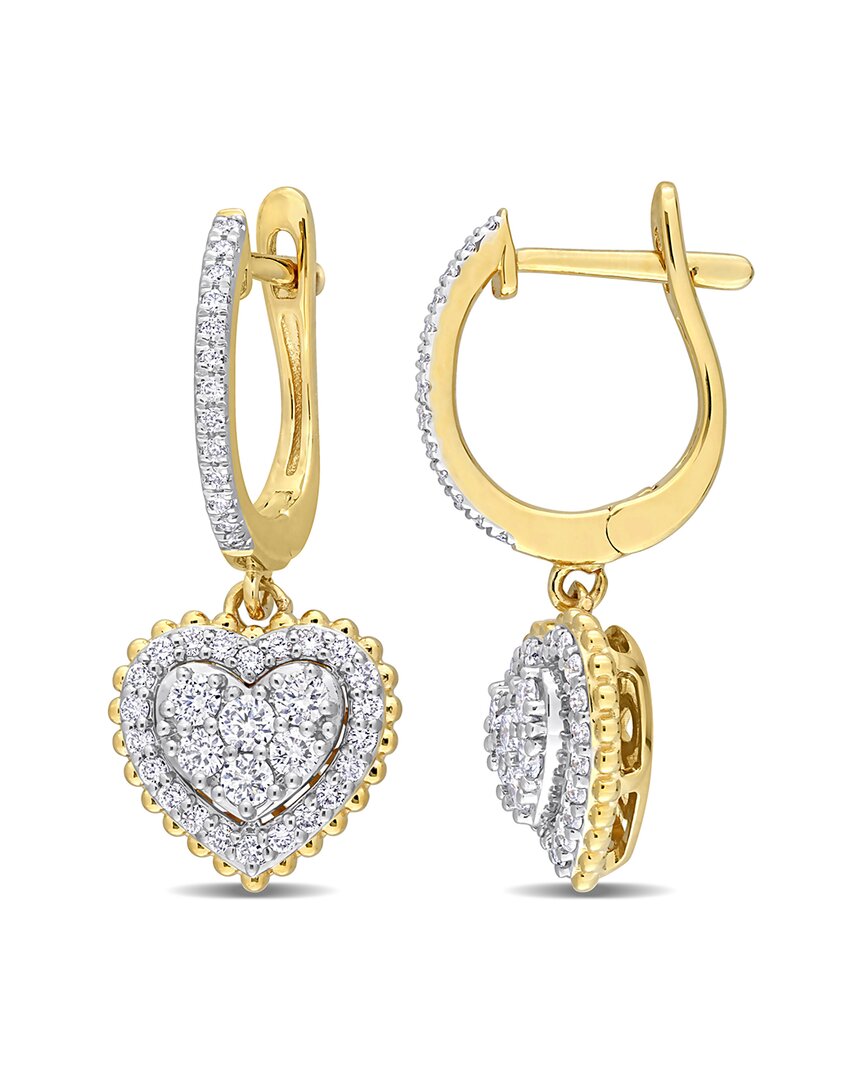Diamond Select Cuts 14k 0.60 Ct. Tw. Diamond Heart Halo Cuff Earrings