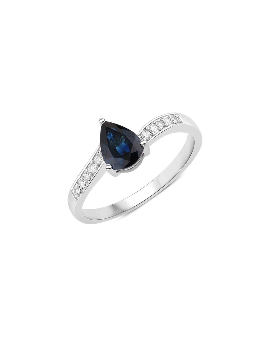 Diana M. 14k 0.86 Ct. Tw. Diamond & Blue Sapphire Ring In Metallic