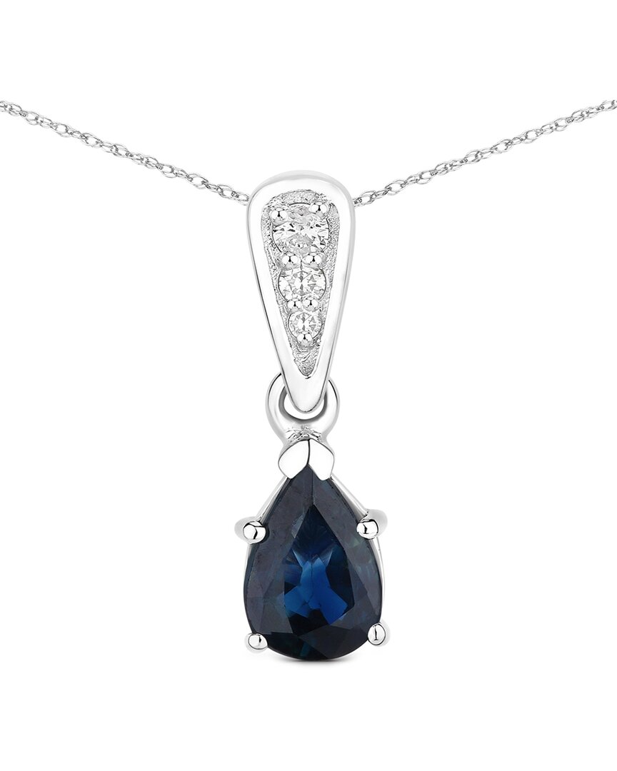 Diana M. 14k 0.85 Ct. Tw. Diamond & Blue Sapphire Pendant In Blue