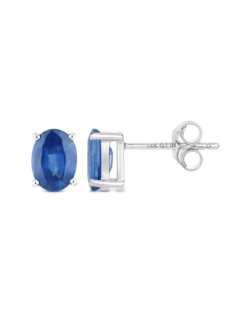 Diana M. 14k 1.90 Ct. Tw. Blue Sapphire Earrings In White