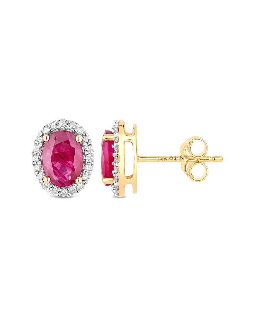 Diana M. 14k 1.96 Ct. Tw. Diamond & Ruby Earrings In Multi