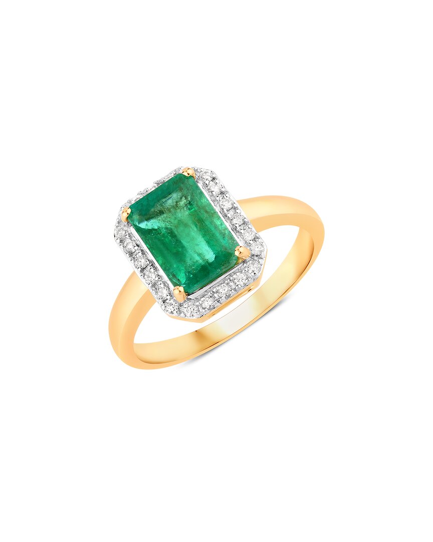 Diana M. 14k 2.09 Ct. Tw. Diamond & Zambian Emerald Ring In Gold
