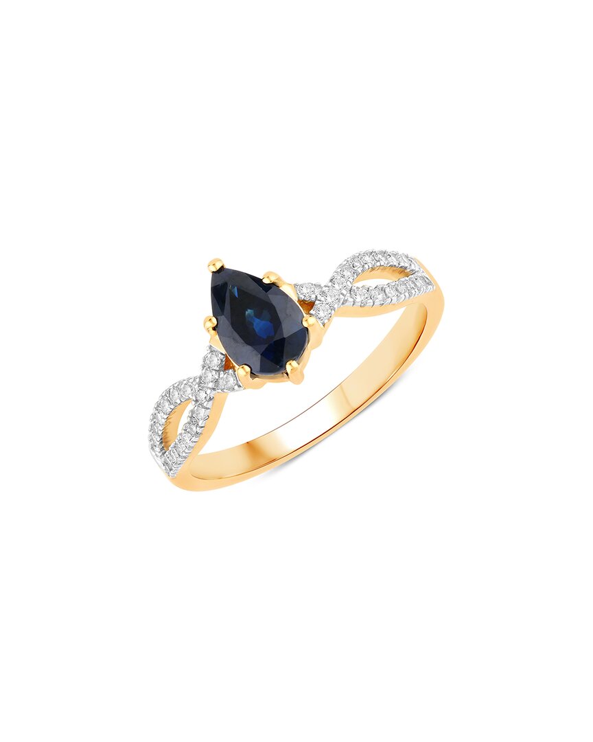 Diana M. 14k 1.14 Ct. Tw. Diamond & Blue Sapphire Ring In Gold