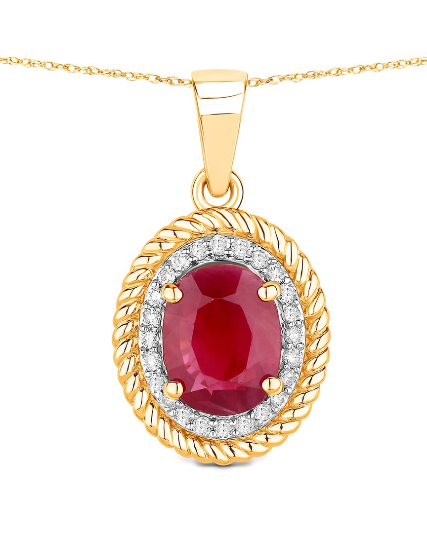 Diana M. 14k 1.55 Ct. Tw. Diamond & Ruby Pendant In Gold