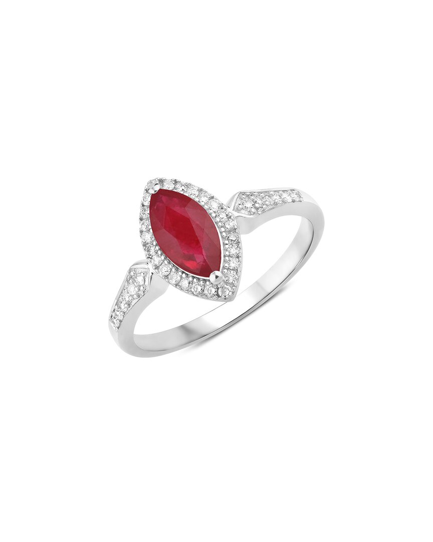 Diana M. 14k 0.96 Ct. Tw. Diamond & Ruby Ring In Metallic