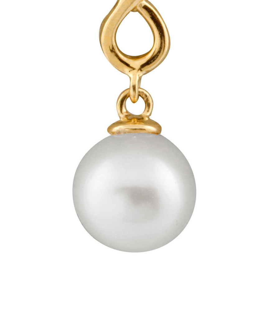 Splendid Pearls 14k 0.02 Ct. Tw. Diamond & 8-8.5mm South Sea Pearl Necklace In White