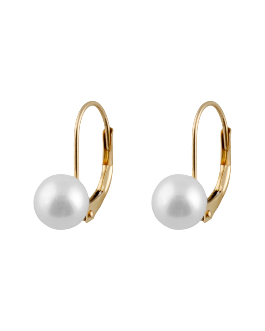Shop Splendid Pearls 14k 7-7.5mm Akoya Pearl Drop Earrings