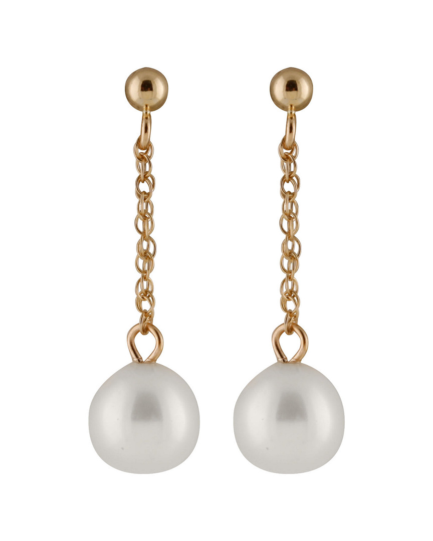 Splendid Pearls 14k 7-8mm Freshwater Pearl Drop Earrings