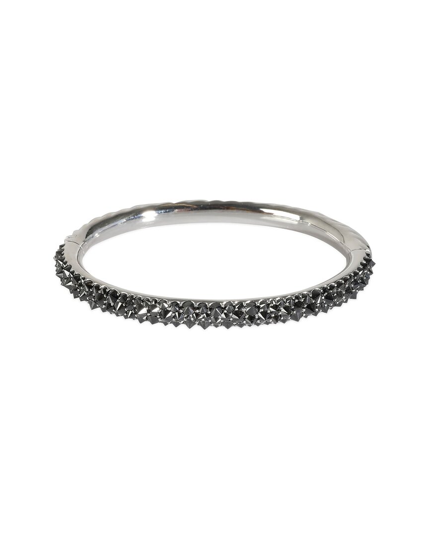David Yurman Reverse Set Black Diamond Bracelet In 18k White Gold 4 Ctw In Black