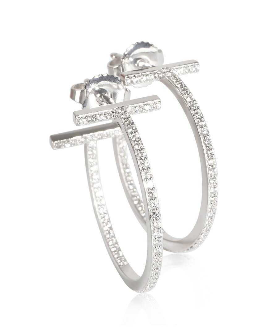 Tiffany & Co . Tiffany T 18k 0.82 Ct. Tw. Diamond Earrings (authentic Pre-loved) In Metallic