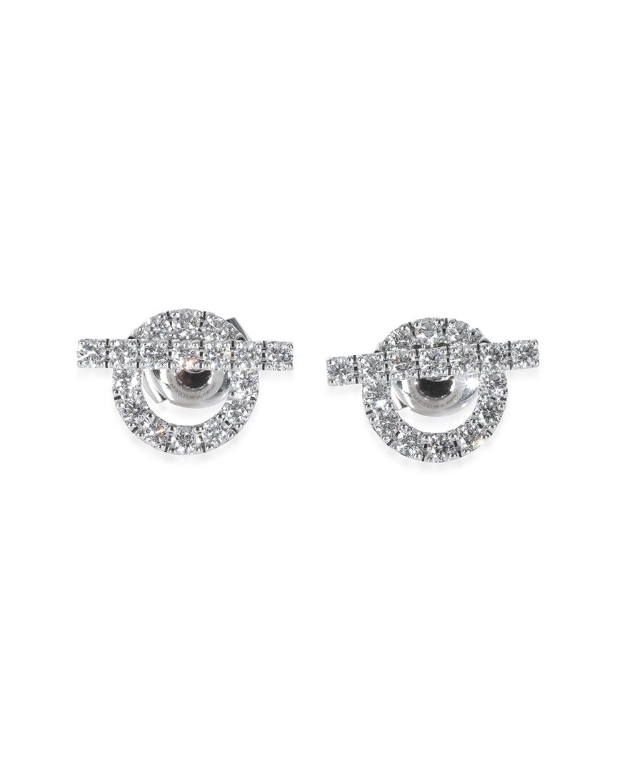 Pre-owned Hermes Hermès Finesse 18k 1.84 Ct. Tw. Diamond Earrings (authentic Pre-loved)