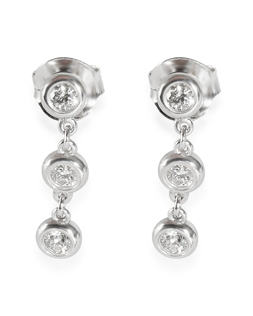 Tiffany & Co . Elsa Peretti Silver 0.60 Ct. Tw. Diamond Earrings (authentic Pre-loved) In Metallic
