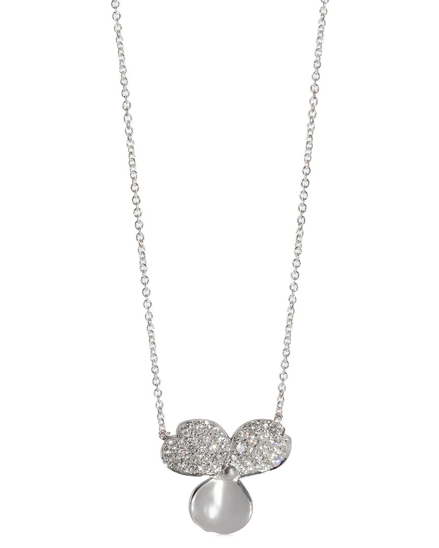 Tiffany & Co . Paper Flowers Platinum 0.66 Ct. Tw. Diamond Pendant (authentic Pre-loved) In Metallic