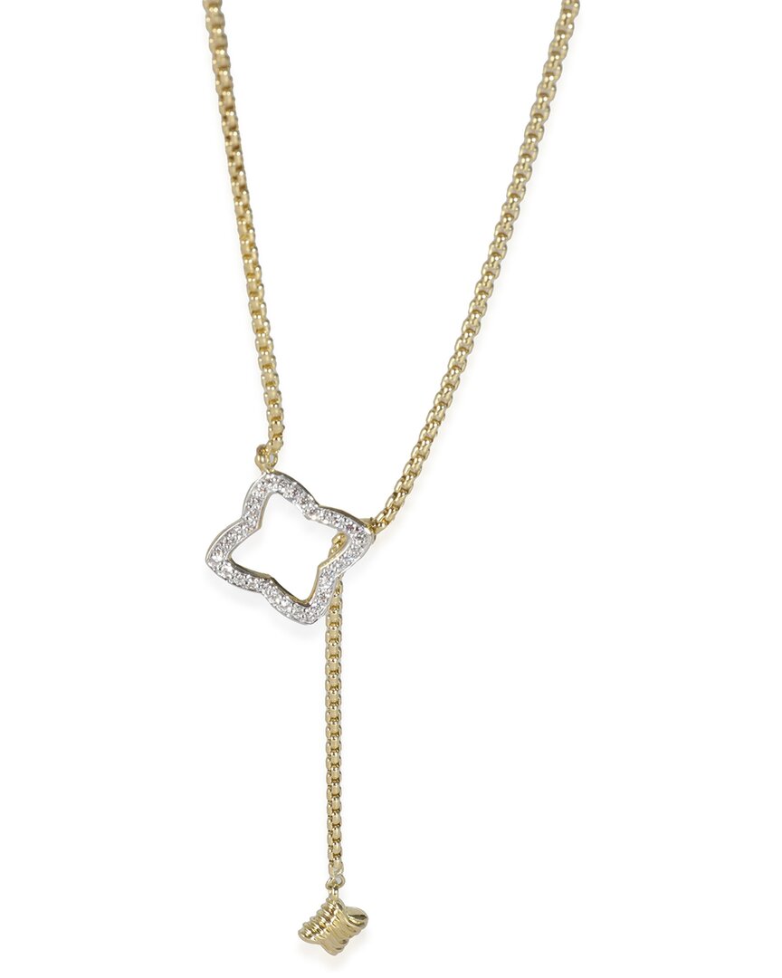 David Yurman Quatrefoil 18k 0.50 Ct. Tw. Diamond Necklace (authentic Pre-loved) In Gold