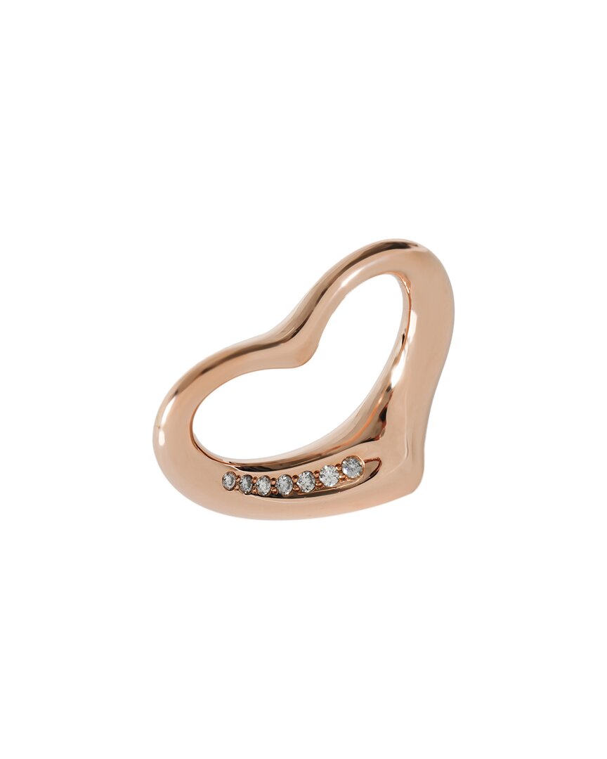 Tiffany & Co . Elsa Peretti 18k Rose Gold 0.20 Ct. Tw. Diamond Pendant (authentic Pre-loved) In Gold