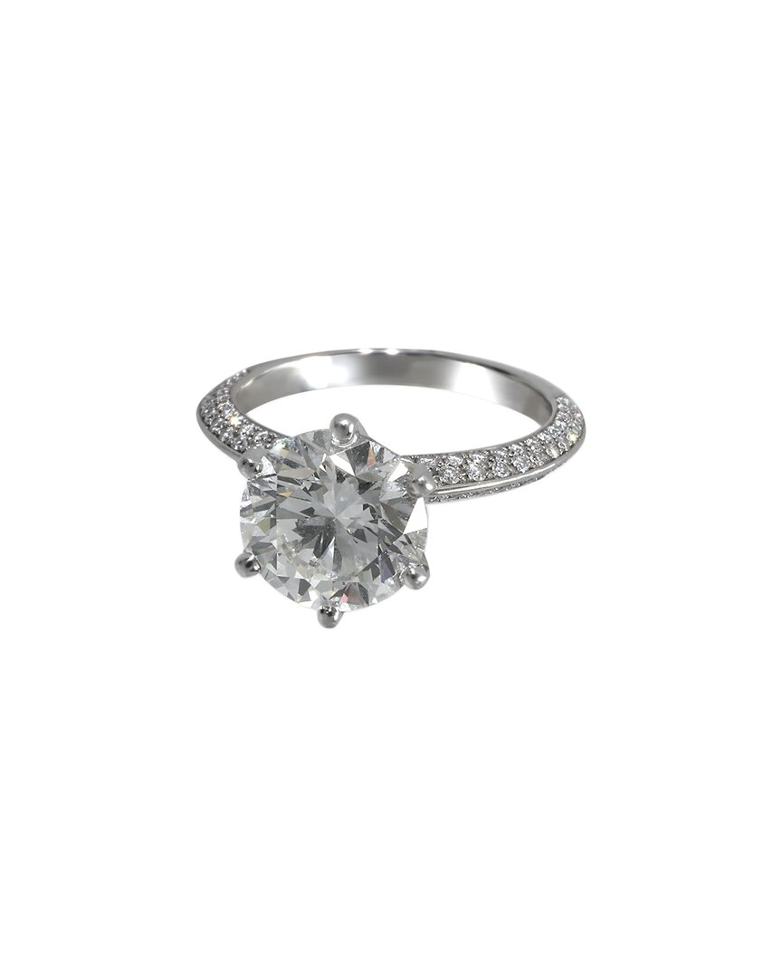 Tiffany & Co . Pave Tiffany Setting Platinum 0.74 Ct. Tw. Diamond Engagement Ring (authentic Pre-love In Metallic