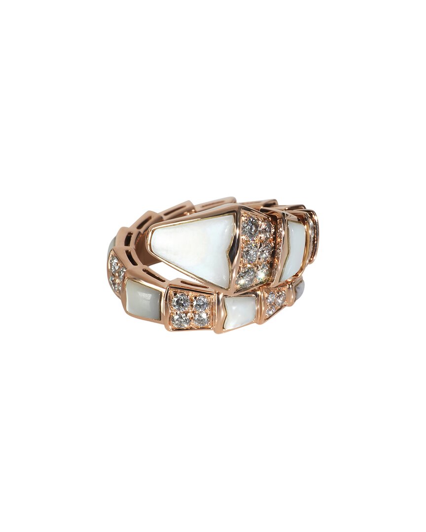 Bulgari Bvlgari Serpenti Viper 18k Rose Gold 1.80 Ct. Tw. Diamond Ring (authentic Pre-loved) In Gold