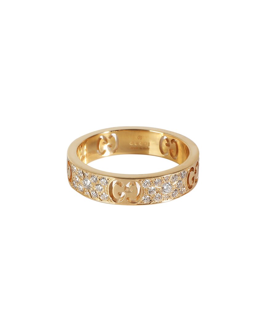 Gucci Icon 18k 0.92 Ct. Tw. Diamond Ring (authentic Pre-loved) In Gold