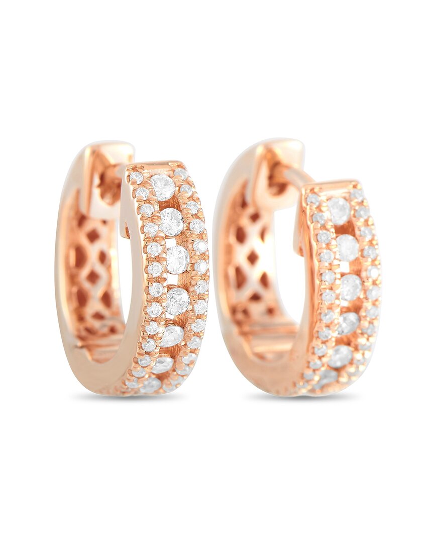 Diamond Select Cuts 14k Rose Gold 0.35 Ct. Tw. Diamond Hoops