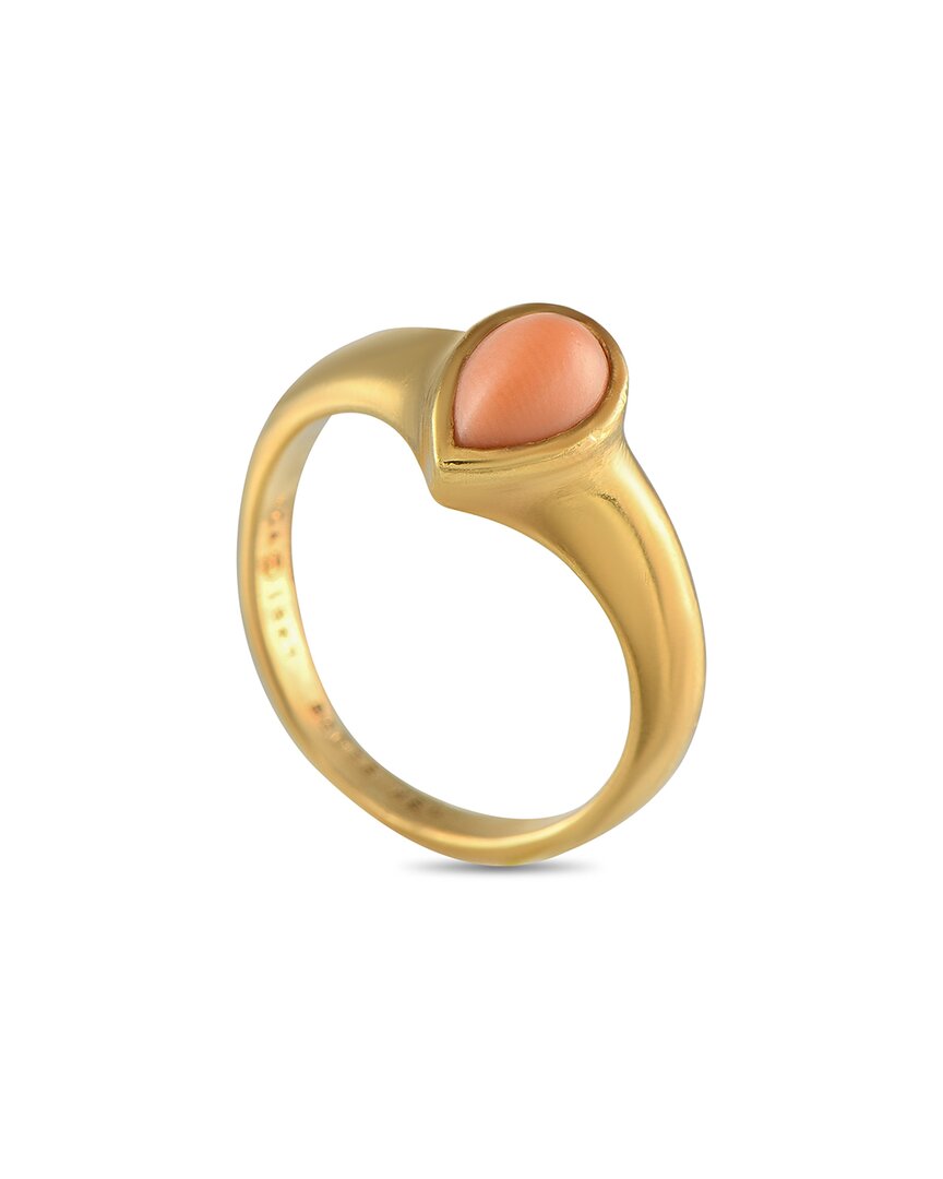Van Cleef & Arpels 18k Coral Ring (authentic Pre-loved) In Gold
