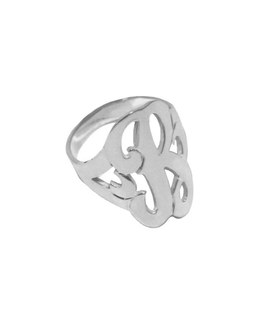 Jane Basch Dnu 0 Units Sold  Silver Single Initial Ring (a-z)
