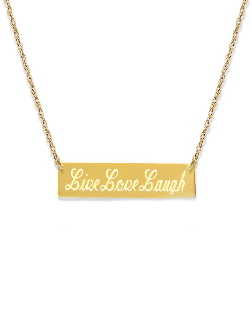 Jane Basch 22k Over Silver Live Love Laugh Bar Necklace In Multicolor