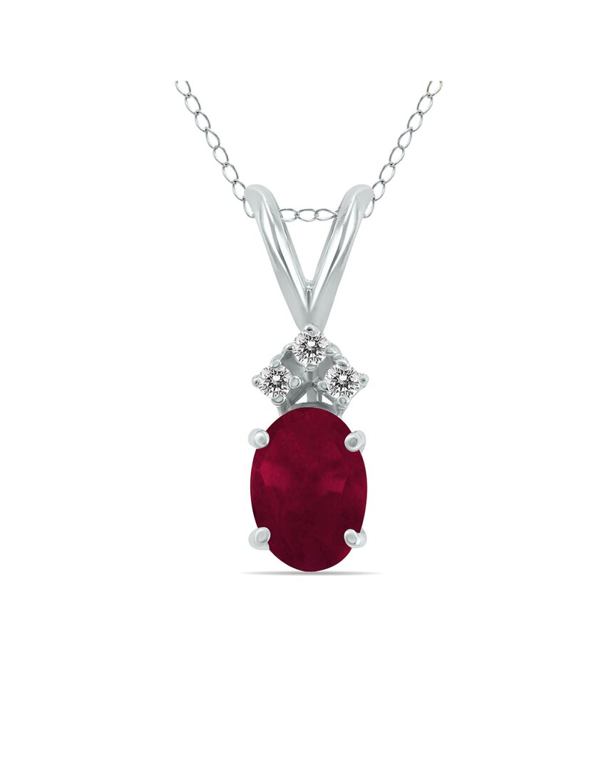 Gemstones 14k 0.66 Ct. Tw. Diamond & Ruby Necklace