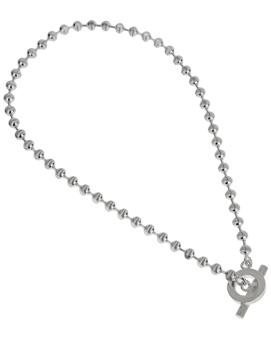 Gucci Silver Toggle Beaded Chain Medium Toggle Necklace In Metallic