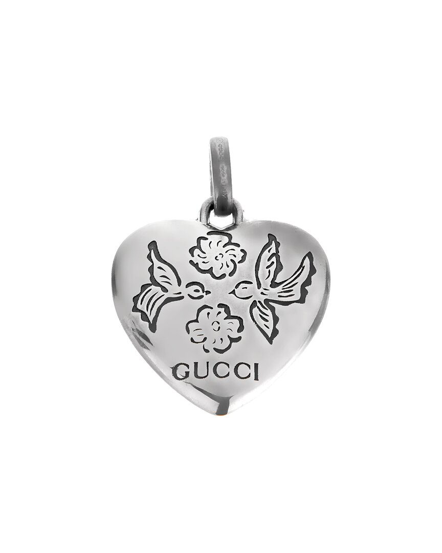 Gucci Silver Blind For Love Reversible Pendant