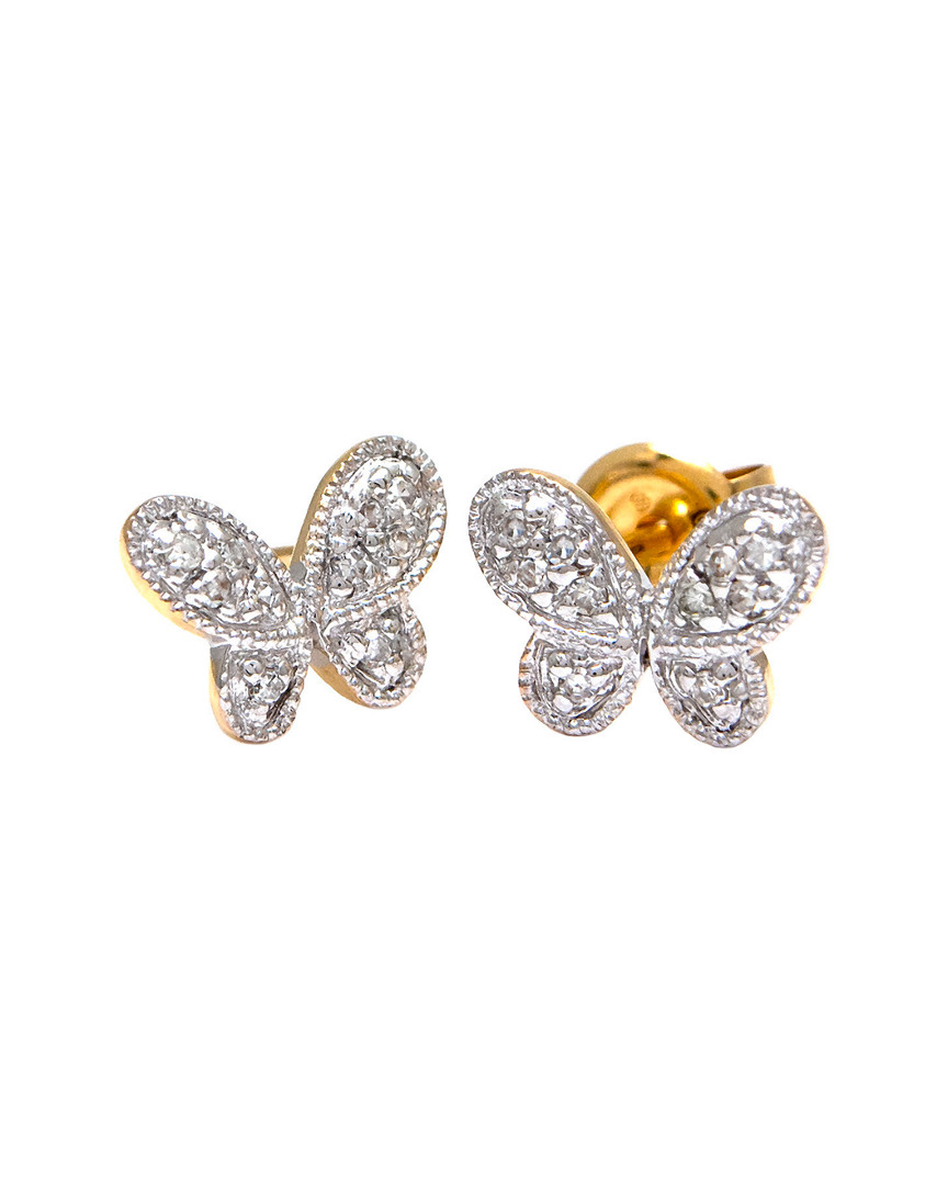 Diamond Select Cuts 14k 0.08 Ct. Tw. Diamond Butterfly Earrings