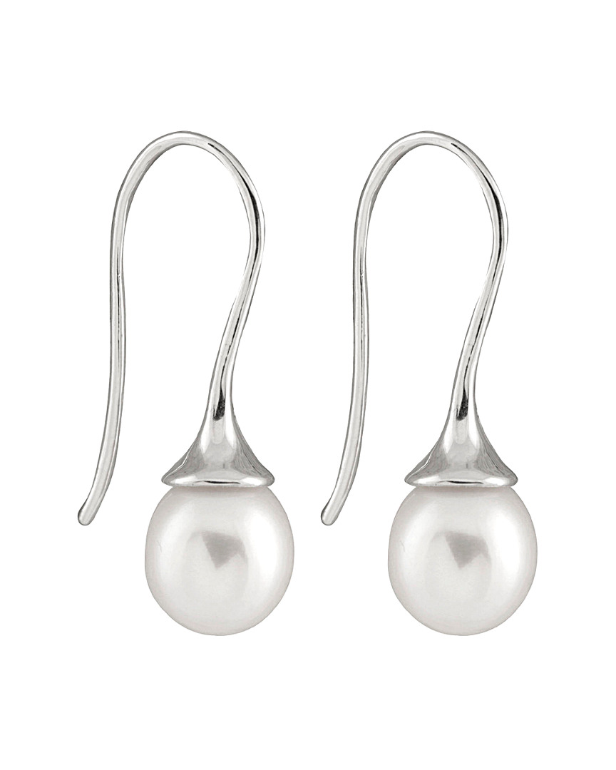 Splendid Pearls Silver 8-8.5nn Freshwater Pearl Drop Earrings